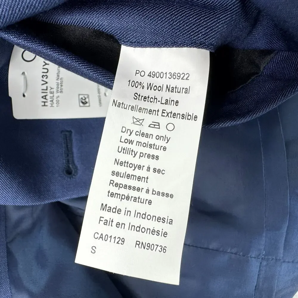 Calvin Klein Mens X Slim Fit Hailey Wool Infinite Stretch Suit Vest Blue S